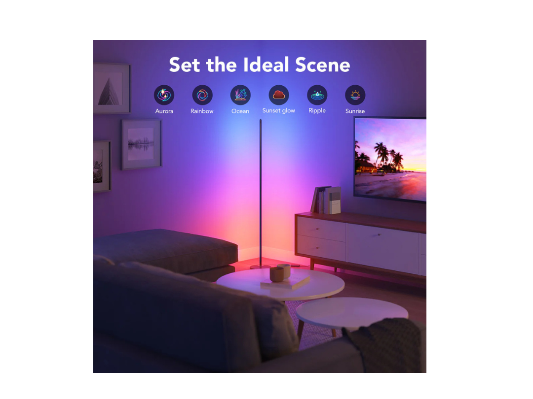 Govee RGBICW Smart Corner Floor Lamp - Same Day Delivery in Qatar Govee RGBICW Smart Corner Floor Lamp - Same Day Delivery in Qatar